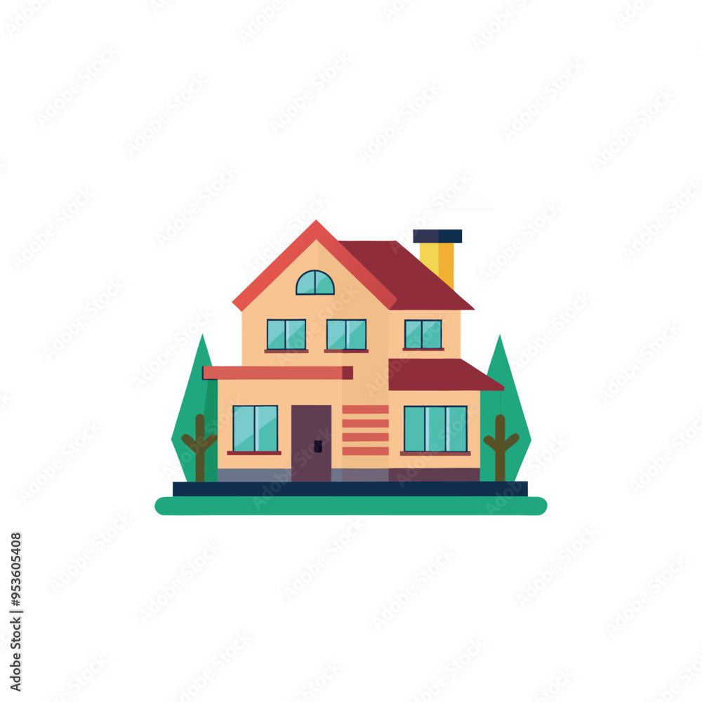 flat house illustration vector art flat house illustration vector art