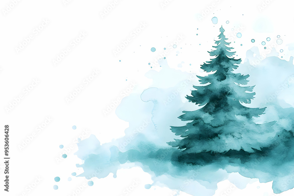Watercolor Abstract Christmas Tree Background Watercolor Abstract Christmas Tree Background