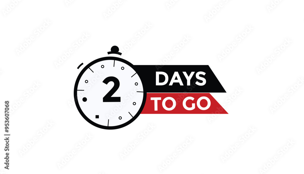 2 days to go Countdown number banner templates. time icon. Vector Illustration 2 days to go Countdown number banner templates. time icon. Vector Illustration