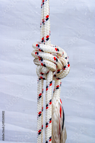 Types of rope tying. Hooks and ropes. Tying knots. photo