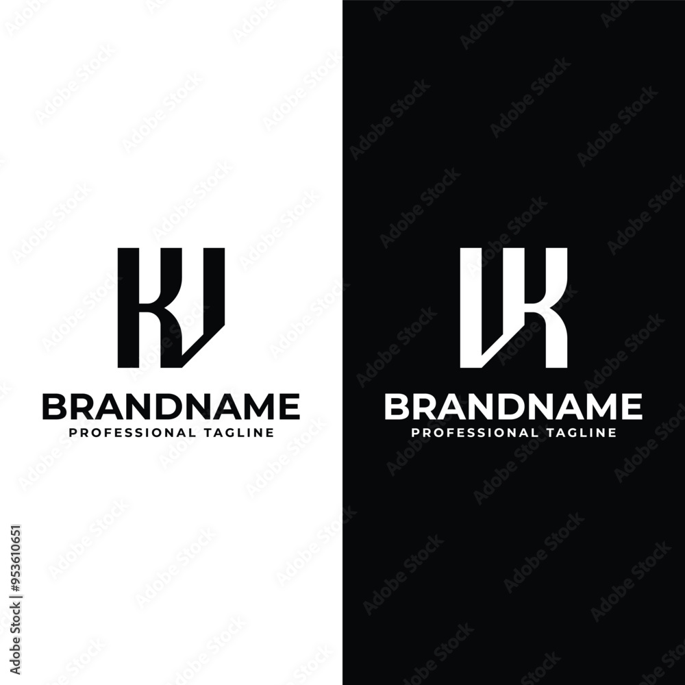Obraz premium Letters KV and VK Monogram Logo, suitable for any business with VK or KV initials