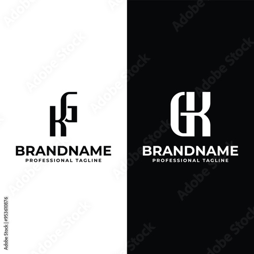 Letters KG and GK Monogram Logo, suitable for any business with GK or KG initials