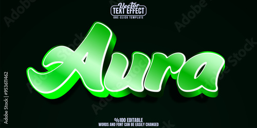 Aurora editable text effect, customizable lights and northern 3d font style