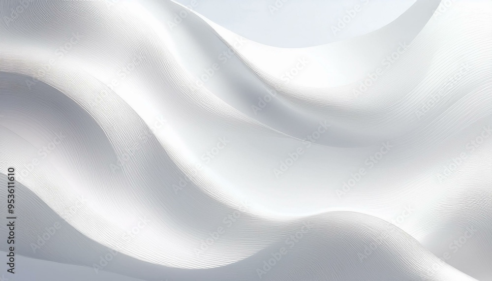 A clean and modern white background with abstract wavy lines. Perfect for graphic design projects or presentations. A fresh design featuring a sleek white and gray with wavy lines