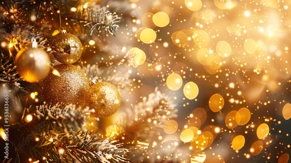 A tree with a gold ornament hanging from it, A tree with a gold ornament hanging from it,