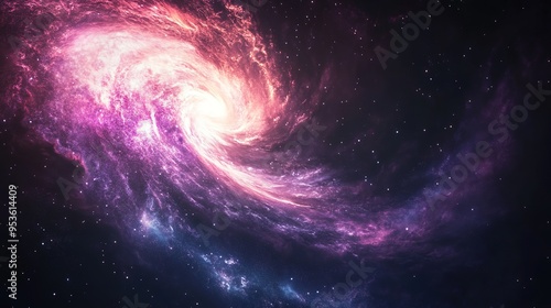 Majestic Swirling Galaxy Mobile Wallpaper: A Vivid Tapestry of Purples, Blues, and Pinks in the Infinite Black Cosmos.