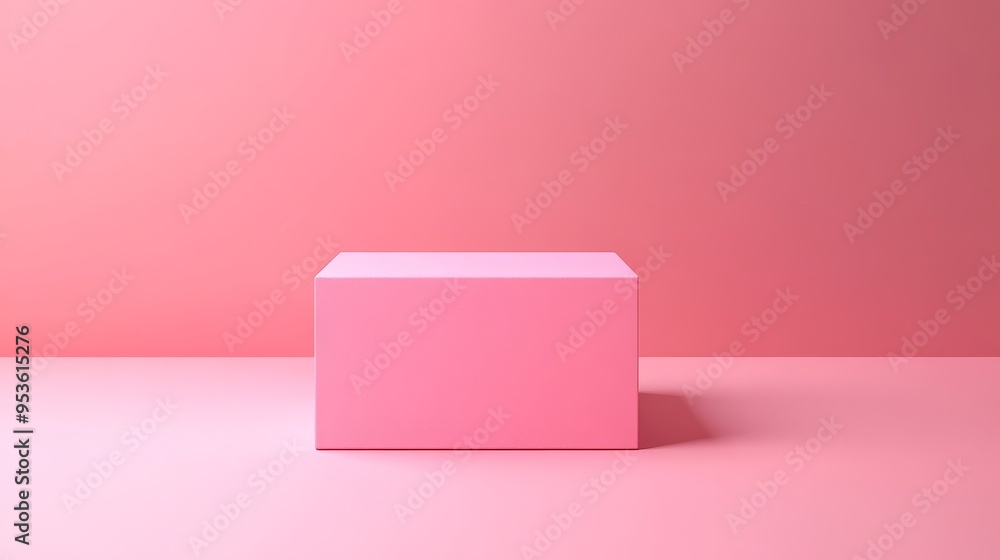 A pink box is sitting on a pink wall A pink box is sitting on a pink wall