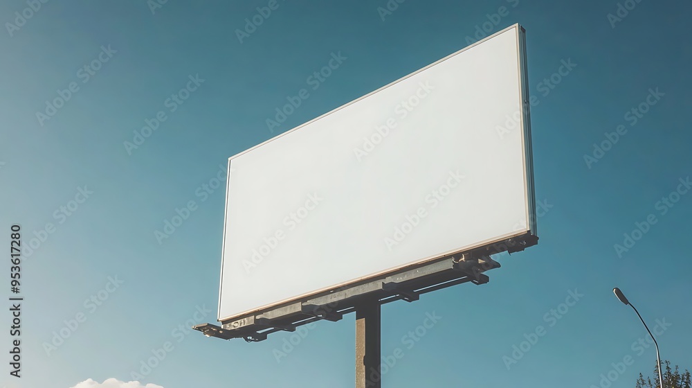 Blank Billboard Against a Blue Sky Blank Billboard Against a Blue Sky