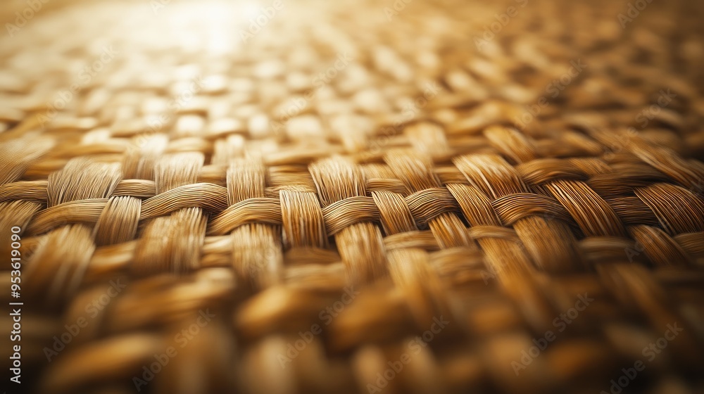 Fototapeta premium Refined Rattan Weave in Classic Farmhouse Style