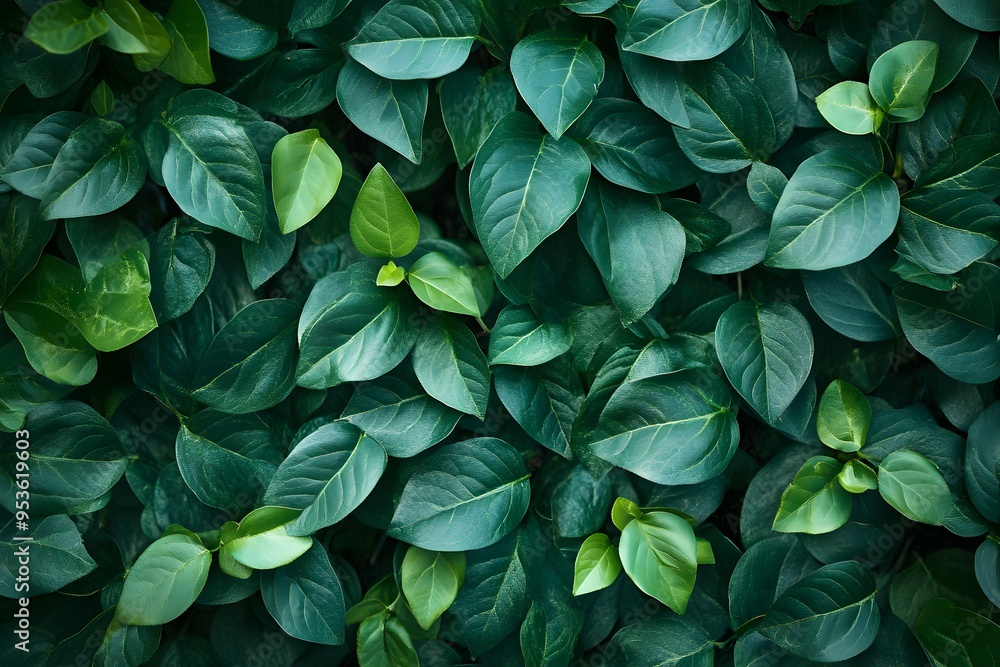A vibrant display of lush green leaves forms a textured background, showcasing the diversity of plant life in a serene indoor or outdoor setting filled with natural light. Generative AI A vibrant display of lush green leaves forms a textured background, showcasing the diversity of plant life in a serene indoor or outdoor setting filled with natural light. Generative AI