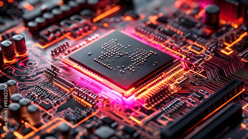 A close-up of a glowing CPU...