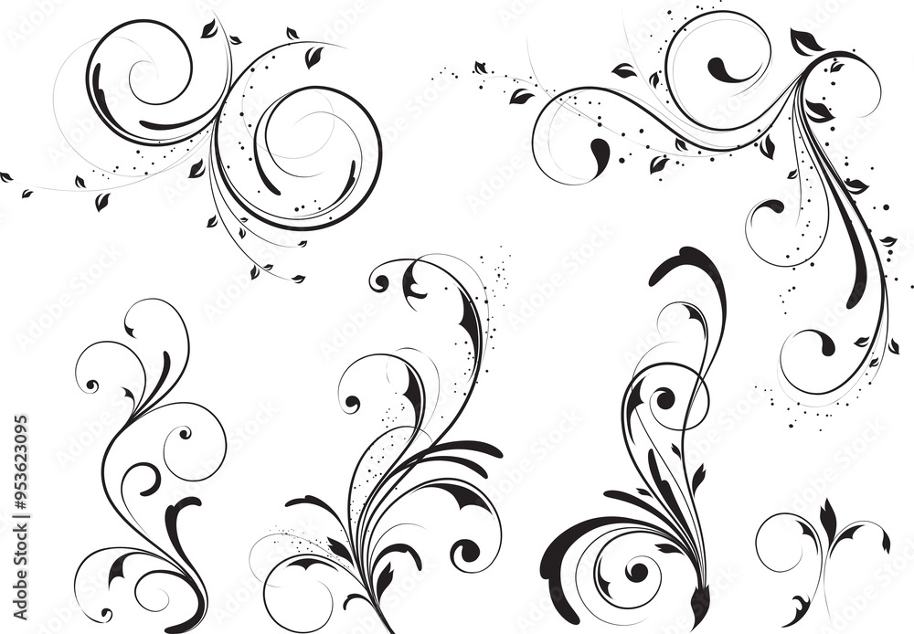 Abstract floral background Black and white abstract floral design background Abstract floral background Black and white abstract floral design background