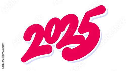 2025 year. Motion graphic. Animated typography lettering logo.