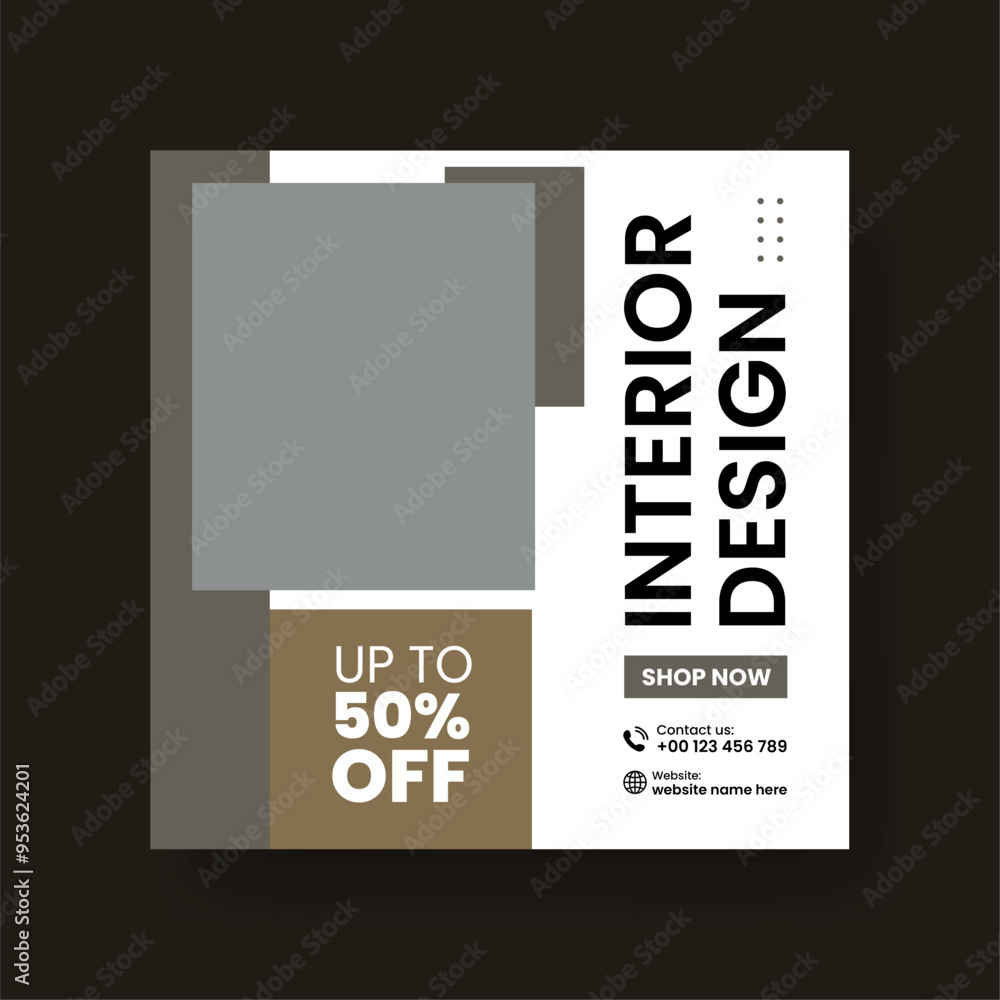 Minimalist Furniture and Home Interior Sale Banner or Social Media Post Template. Layouts for Interior Design Minimalist Furniture and Home Interior Sale Banner or Social Media Post Template. Layouts for Interior Design