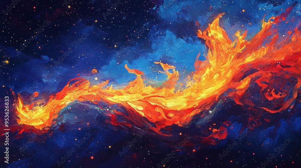Abstract oil painting background, different brush strokes, mix of the colors, creating effect of the colorful explosion in red, yellow, green, blue Abstract oil painting background, different brush strokes, mix of the colors, creating effect of the colorful explosion in red, yellow, green, blue