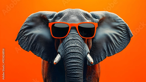 A cool elephant wearing ora...