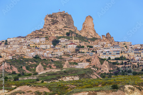Uchisar city in Cappadocia,...