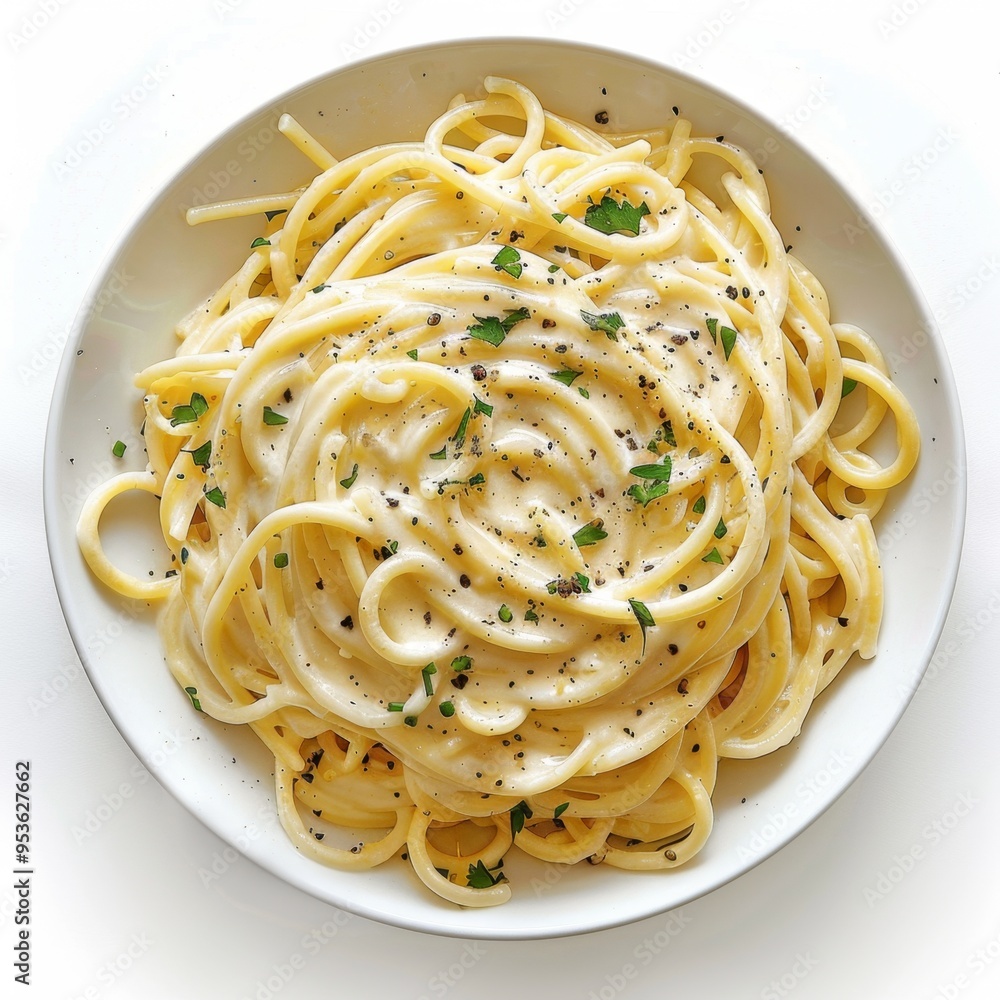 Creamy Alfredo Pasta on a Plate