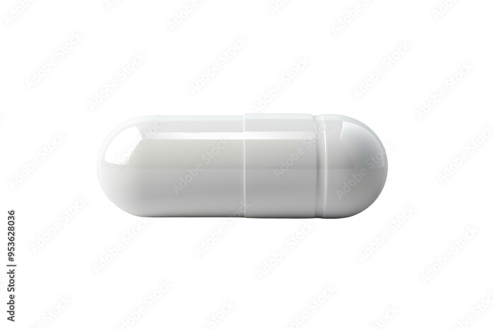 A clean white capsule isolated on a plain background, ideal for healthcare, pharmaceutical, or dietary supplement themes. isolated on a white background, transparent background. A clean white capsule isolated on a plain background, ideal for healthcare, pharmaceutical, or dietary supplement themes. isolated on a white background, transparent background.