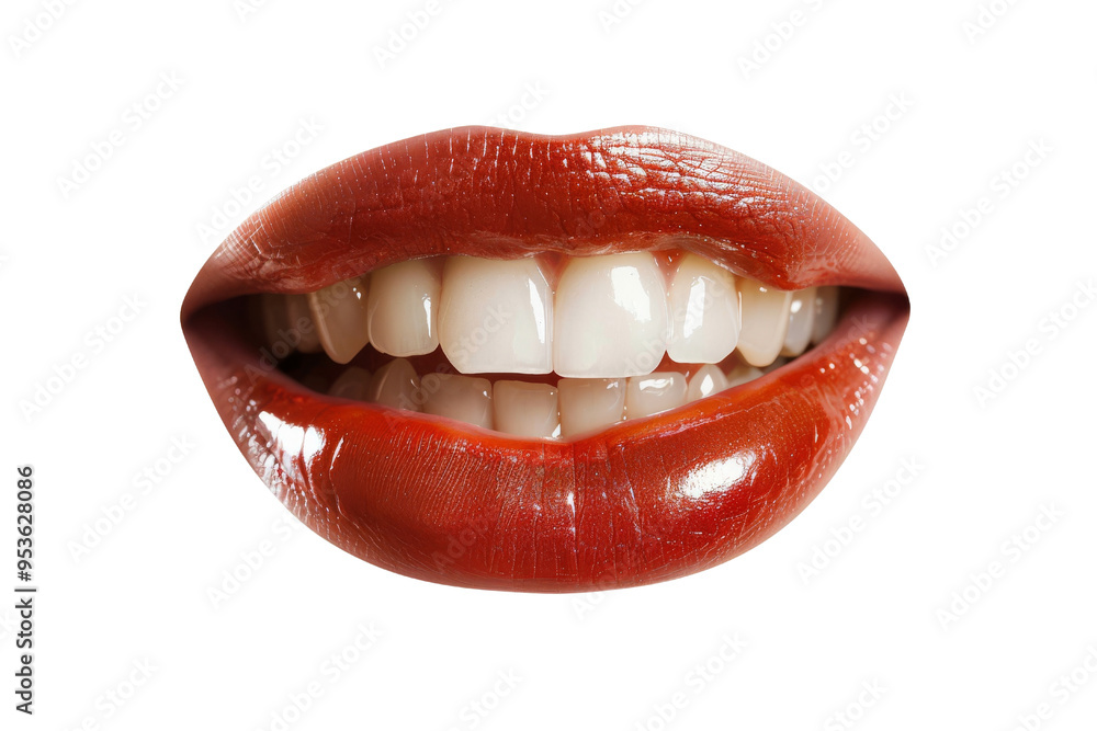 A close-up of vibrant red lips showing a bright white smile, perfect for beauty and cosmetic-themed projects. isolated on a white background, transparent background. A close-up of vibrant red lips showing a bright white smile, perfect for beauty and cosmetic-themed projects. isolated on a white background, transparent background.