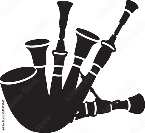 Irish Pipes Silhouette Vector Graphic