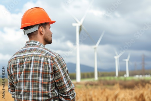 Construction Worker at Wind Farm