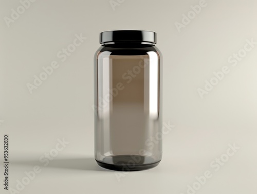 Clear Glass Jar with Black Cap