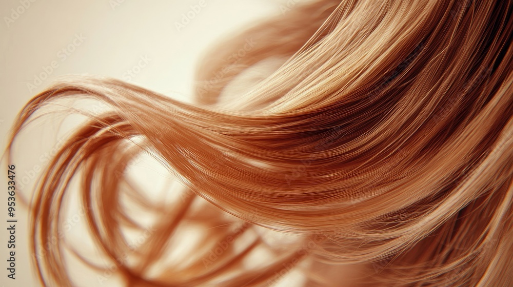 Close-up of vibrant, bouncy hair strands in motion on a neutral beige backdrop, highlighting natural shine and texture. Close-up of vibrant, bouncy hair strands in motion on a neutral beige backdrop, highlighting natural shine and texture.