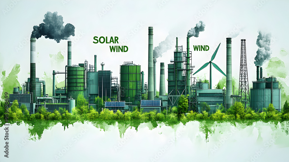 Obraz premium An infographic showing types of renewable energy