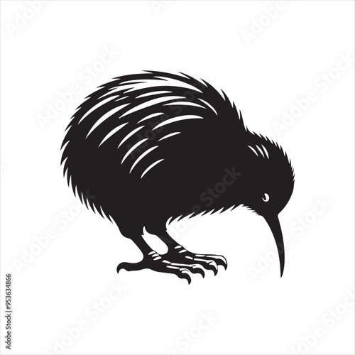 kiwi bird silhouette vector