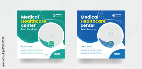 Clinic social media post design banner medical healthcare post banner flyer template