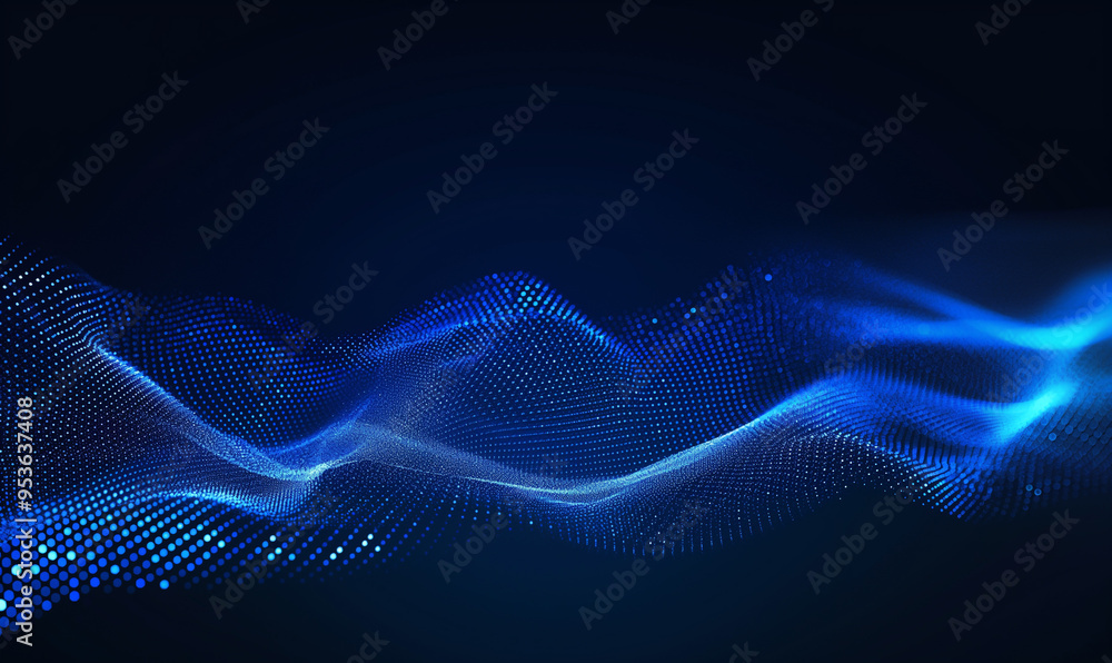 Abstract blue wave of technology dots Abstract blue wave of technology dots