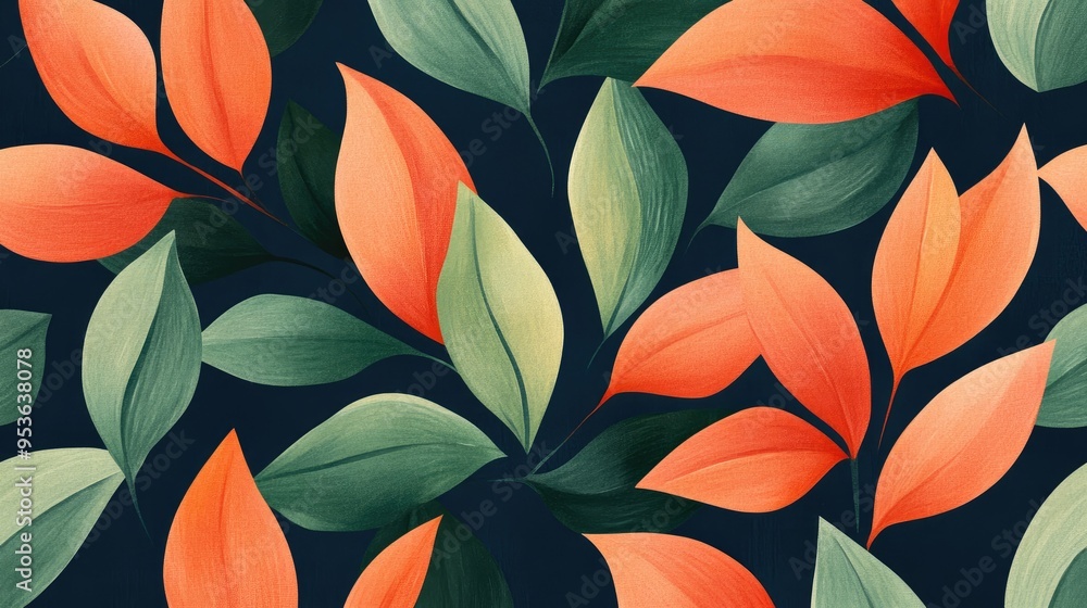 Playful leafy shapes in whimsical design Playful leafy shapes in whimsical design