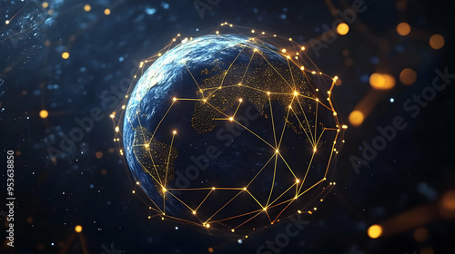 A glowing digital network c...
