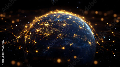 A glowing earth with connec...