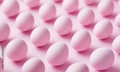 Pastel Pink Eggs Pattern on Soft Pink Background