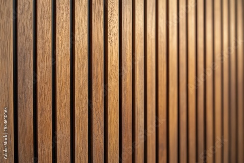 Close-up of Brown Wooden Slats with Vertical Stripes Pattern