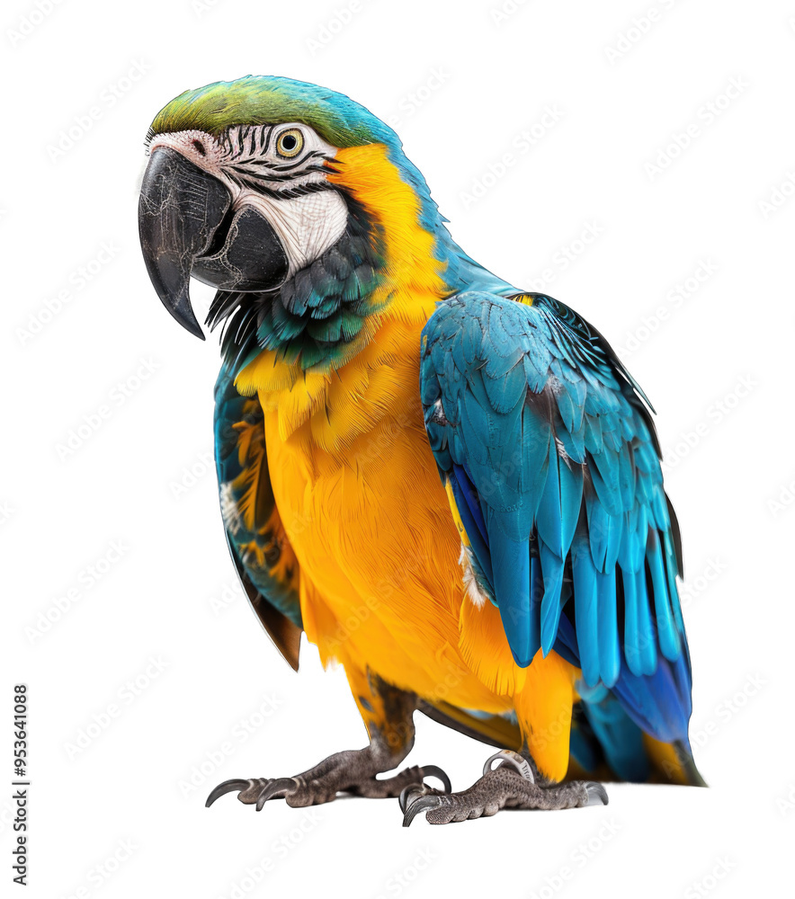 Fototapeta premium Colorful parrot on transparent background cutout PNG