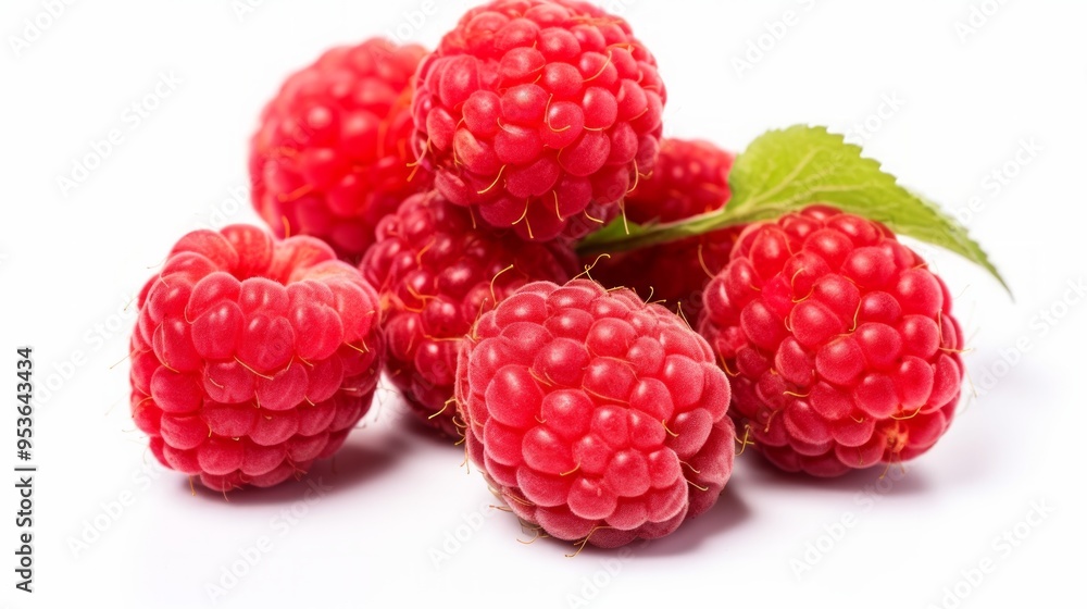 fresh and ripe raspberries on light white background close up. Neural network ai generated art fresh and ripe raspberries on light white background close up. Neural network ai generated art