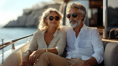 A happy couple enjoying a r...