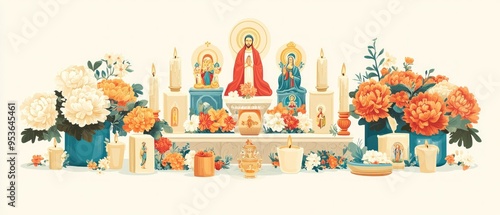 Icons Home Altar Eastern Orthodox Christianity Religion Spiritual Symbol