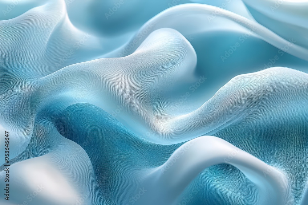 Abstract Blue and White Flowing Fabric Texture, Waves and Ripples Abstract Blue and White Flowing Fabric Texture, Waves and Ripples
