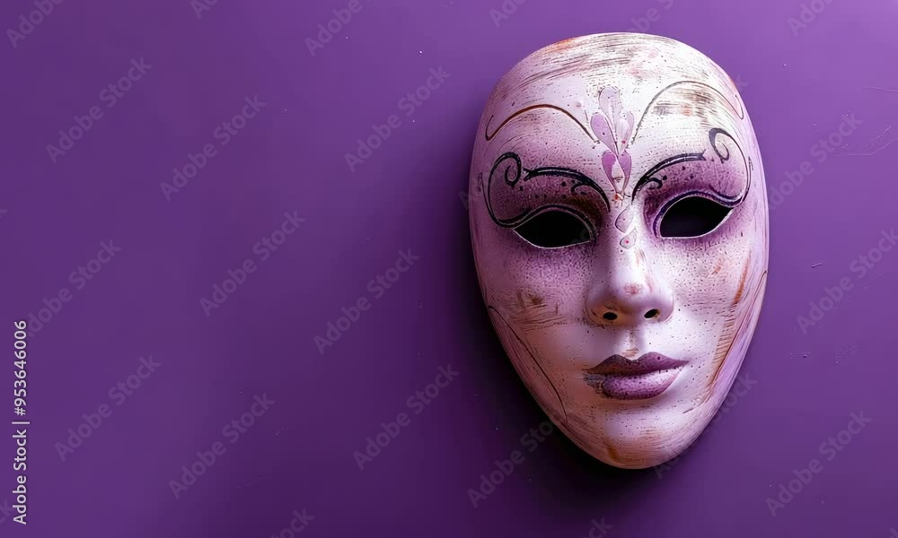 Venetian mask on a purple background Venetian mask on a purple background