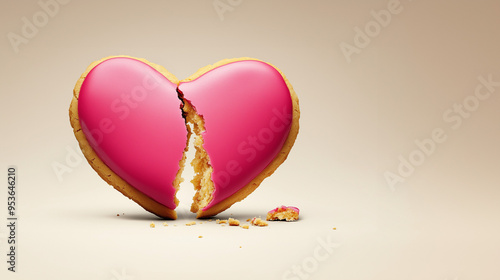 Broken heart-shaped cookiie photo