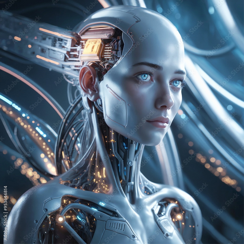 generative AI Humanoid female cyborg generative AI Humanoid female cyborg