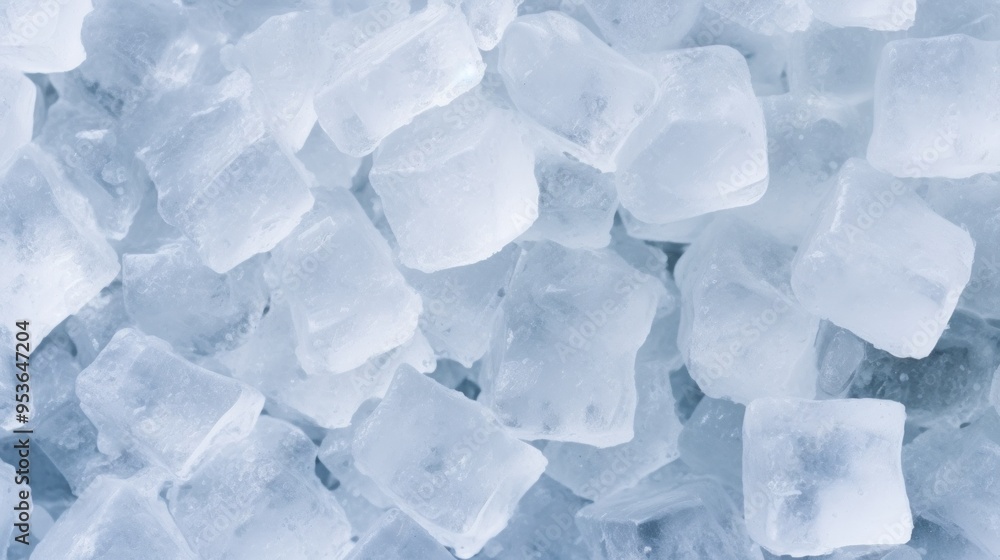 Crystal clear ice cubes as background, top view. Neural network ai generated art Crystal clear ice cubes as background, top view. Neural network ai generated art