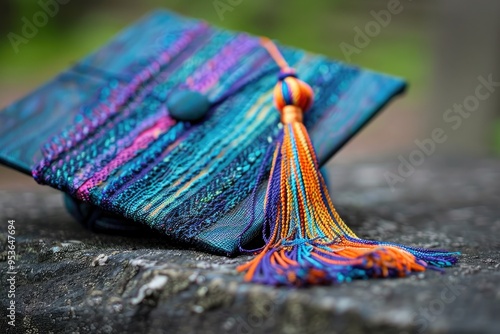 Beautiful graduation hat with a vibrant tassel