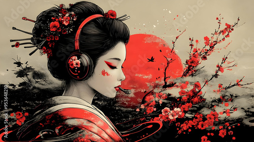 A Japanese woman in traditi...