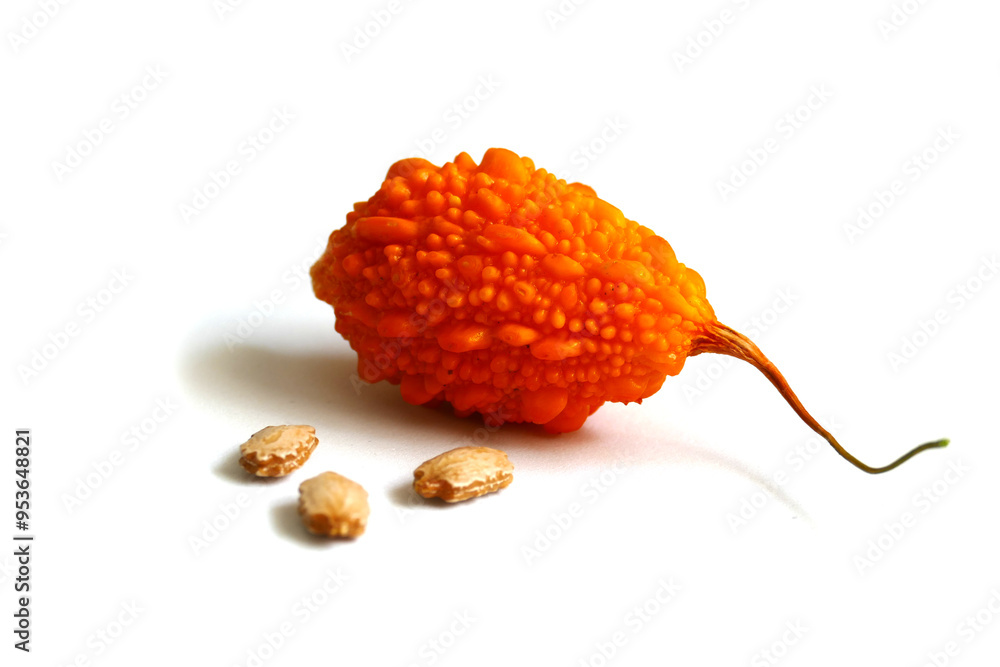 Momordica charantia (Mother melon) fruit and its seeds,