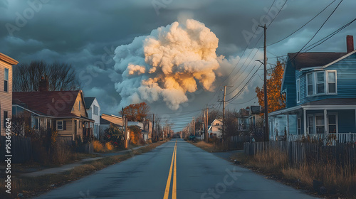 A large plume of smoke rise...
